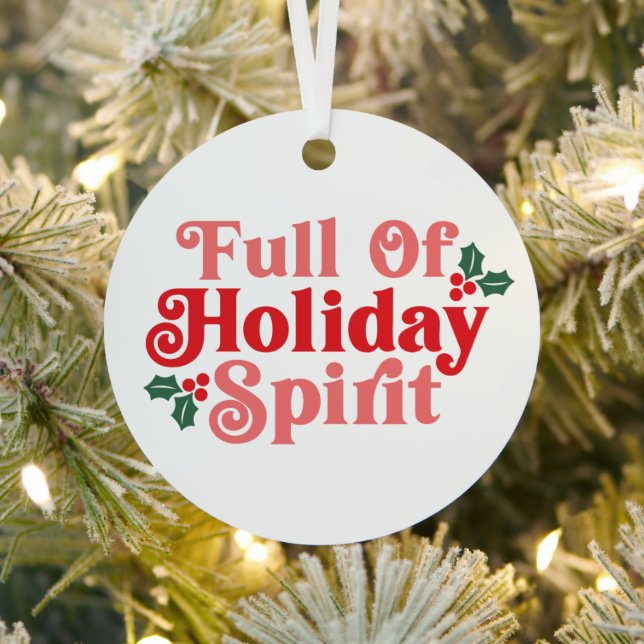 Voller Holiday Spirit - festliche Typografie Ornament Aus Metall (InSitu)