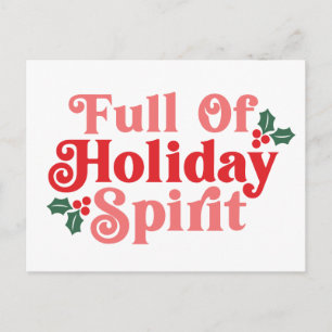 Voller Holiday Spirit - festliche Typografie Postkarte