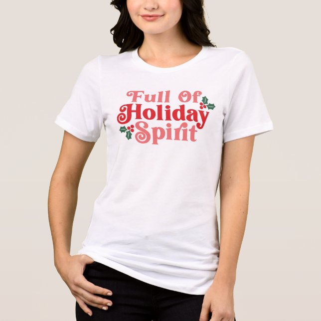 Voller Holiday Spirit - festliche Typografie Tri-Blend Shirt (Vorderseite)