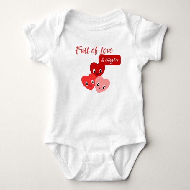 Voller Liebe und Kichern Baby Strampler (Vorderseite)
