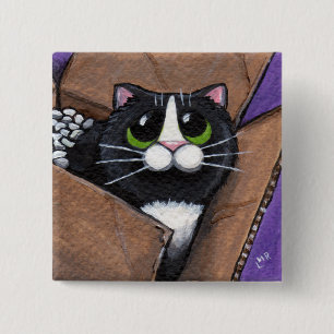 Voller O Katzen-Knopf des Kasten- Button