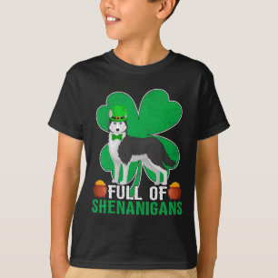 Voller Schabernack Irischer Siberian Husky Hund St T-Shirt
