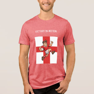 Voller Sprint-Sieg Jubelheld Rugby Tri-Blend Shirt