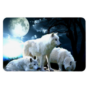 Voller Wolf-Mond Magnet