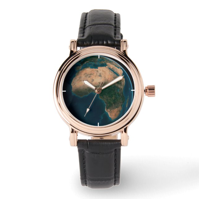 Vollerde aus dem Weltraum über dem afrikanischen K Armbanduhr (Vorderseite)
