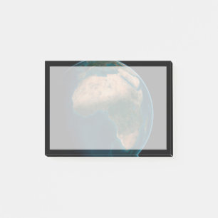 Vollerde aus dem Weltraum über dem afrikanischen K Post-it Klebezettel