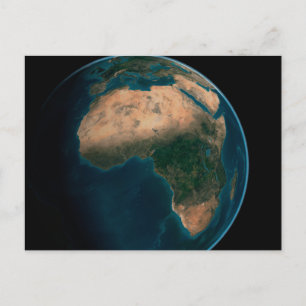 Vollerde aus dem Weltraum über dem afrikanischen K Postkarte