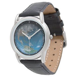 Vollerde mit Nord- und Südamerika. Armbanduhr