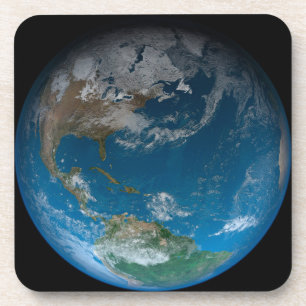 Vollerde mit Nord- und Südamerika. Getränkeuntersetzer