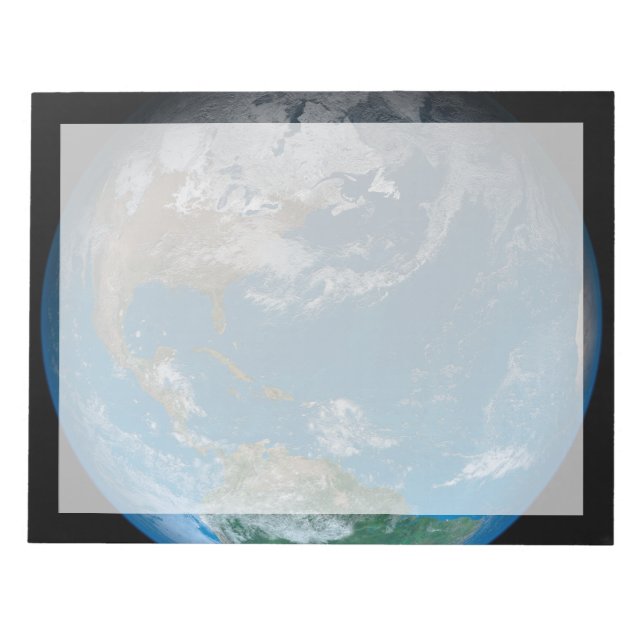 Vollerde mit Nord- und Südamerika. Notizblock (Vorderseite)