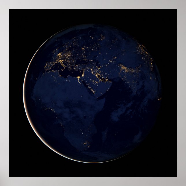 Volles Erdreich mit Stadtlampen Poster (Vorne)