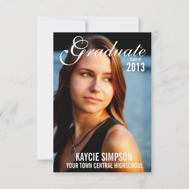 Volles Foto-Abschluss-Foto mit Skript-Text Einladung (Vorderseite)