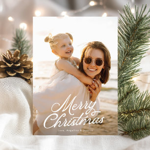 Volles Foto Weißbriefe Overlay Frohe Weihnachten