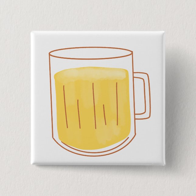 Volles Glas Bier Button (Vorderseite)