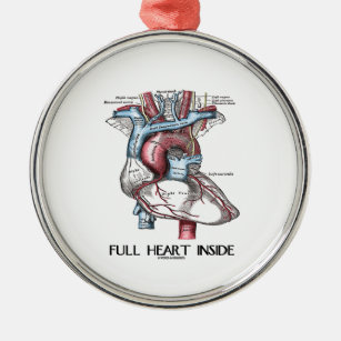 Volles Herz-Innere (anatomische Illustration) Ornament Aus Metall