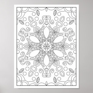 Volles Page Mandala Adult Coloring Poster