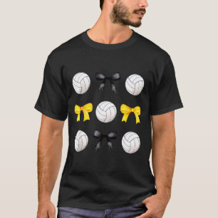 Volley &amp; Schwarz Gelb Gold Bogen Volleyball Te T-Shirt