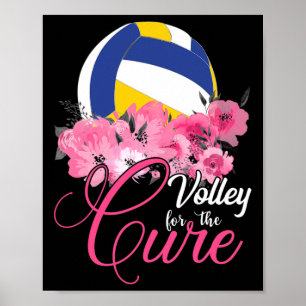 Volley für die heilende Rosa Brustkrebs Schleife - Poster