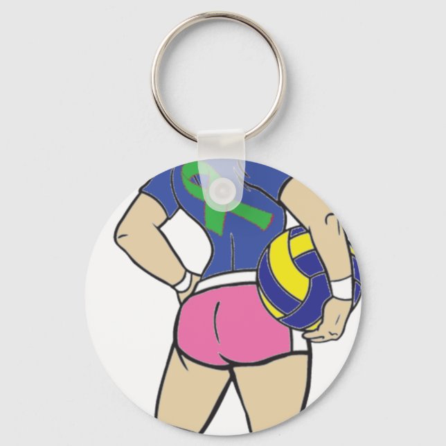 VOLLEY GIRL GREEN RIBBON SCHLÜSSELANHÄNGER (Vorderseite)