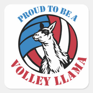 Volley Llama Geschenk für Swag Quadratischer Aufkleber