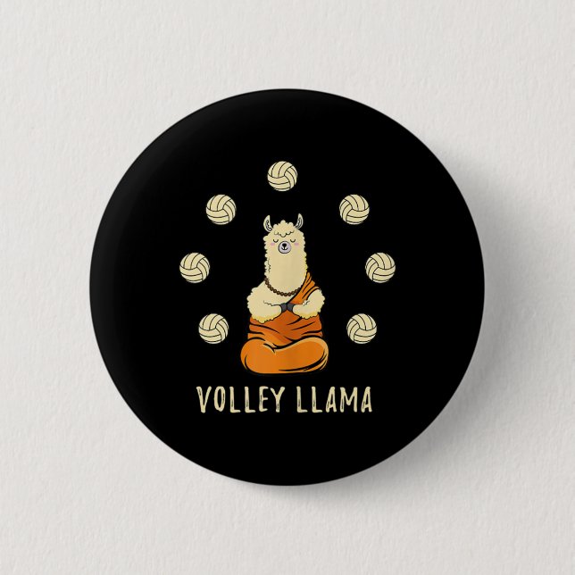 Volley Llama Lover Niedliches Volleyballteam für M Button (Vorderseite)