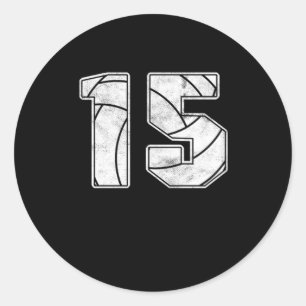Volleyball 15. Geburtstagsfeier Sportgeschenk Runder Aufkleber