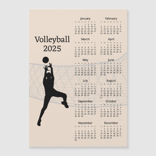 Volleyball 2025 Kalender Magnetkarte (Vorderseite)