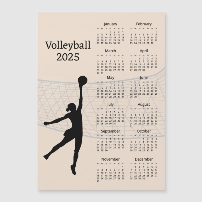 Volleyball 2025 Kalender Magnetkarte (Vorderseite)