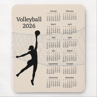 Volleyball 2026 Calendar Mousepad
