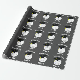 Volleyball-Abschluss-Sport Grau Geschenkpapier