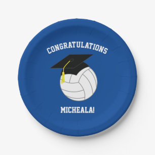 Volleyball Abschluss Sportblau Pappteller