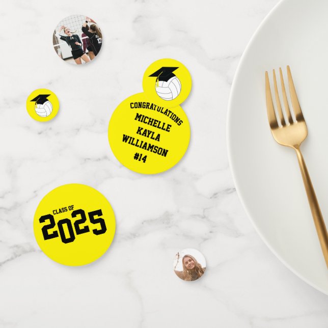 Volleyball Abschluss Sportgelb Konfetti (Gruppe)