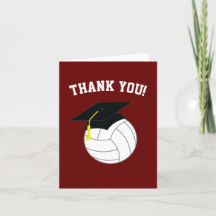 Volleyball Abschluss Sportmaroon Dankeskarte