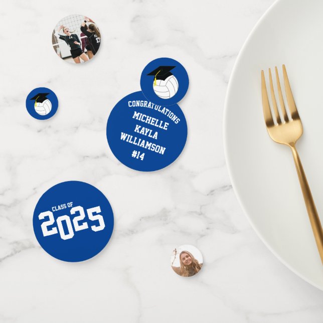 Volleyball Abschluss Sports Blue Konfetti (Gruppe)