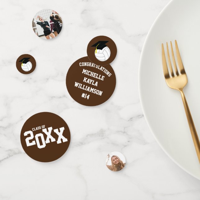 Volleyball Abschluss Sports Brown Konfetti (Gruppe)