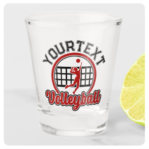 Volleyball ADD NAME Spike Ball Angriff Team Spiele Schnapsglas