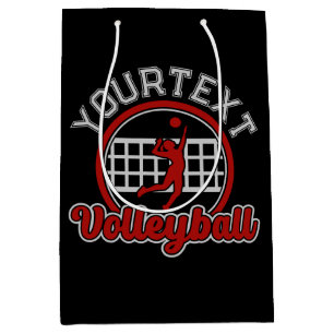 Volleyball ADD NAME Spike Ball Angriff Team Sport Mittlere Geschenktüte