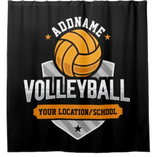 Volleyball ADD TEXT School Varsity Team Player Duschvorhang