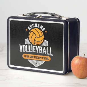 Volleyball ADD TEXT School Varsity Team Player Metall Brotdose