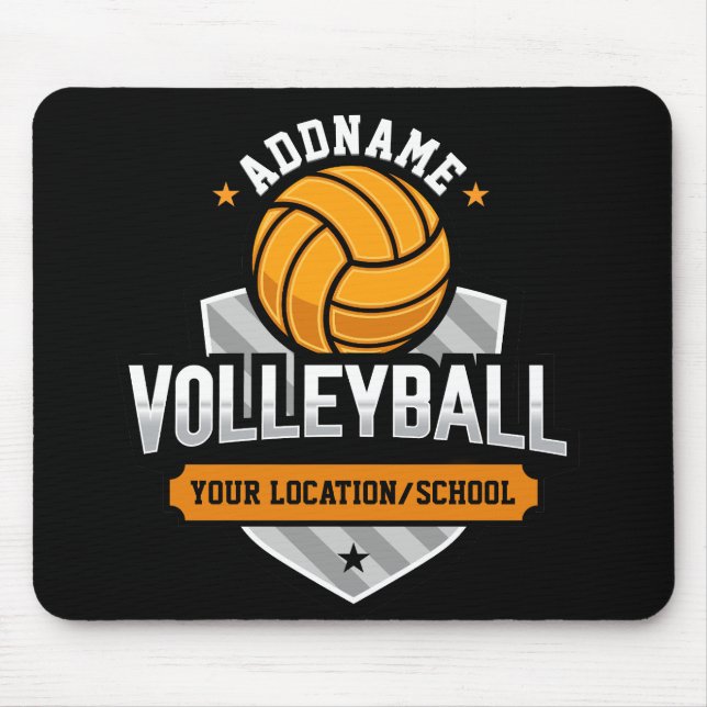Volleyball ADD TEXT School Varsity Team Player Mousepad (Vorne)
