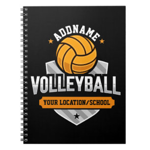 Volleyball ADD TEXT School Varsity Team Player Notizblock