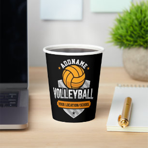 Volleyball ADD TEXT School Varsity Team Player Pappbecher