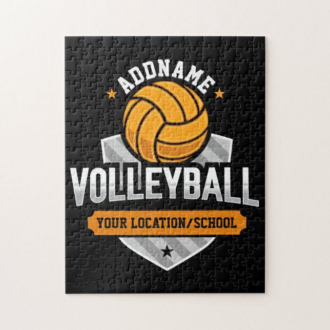 Volleyball ADD TEXT School Varsity Team Player Puzzle (Vertikal)