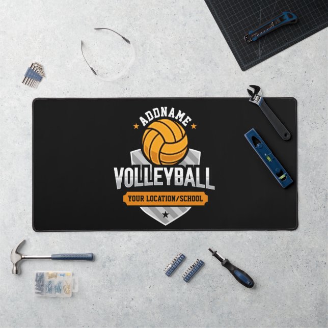 Volleyball ADD TEXT School Varsity Team Player Schreibtischunterlage (Arbeitsplatz)