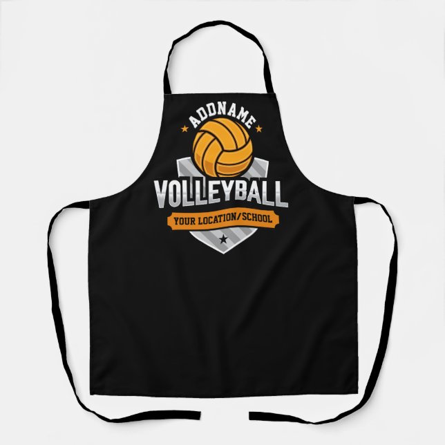 Volleyball ADD TEXT School Varsity Team Player Schürze (Vorderseite)