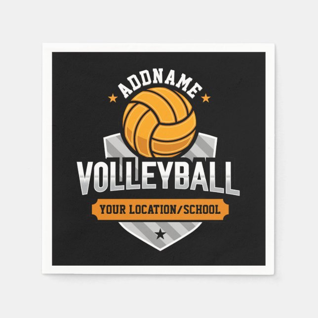 Volleyball ADD TEXT School Varsity Team Player Serviette (Vorderseite)