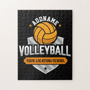 Volleyball ADD TEXT Schulmannschaftsteam Spieler Puzzle