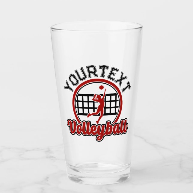 Volleyball ADNAME Spike Ball Attack Team Spieler Glas (Vorderseite)