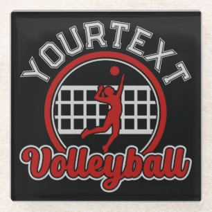 Volleyball ADNAME Spike Ball Attack Team Sport Glasuntersetzer