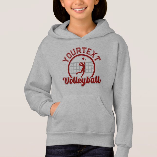 Volleyball ADNAME Spike Ball Attack Team Sport Hoodie (Vorderseite)